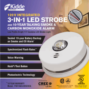 Kidde Hardwire Interconnected Combination Smoke and CO Alarm with Strobe Light and Voice Alert  2