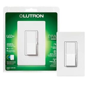 Lutron Diva LED+ Dimmer Switch for Dimmable LED/Halogen/Incandescent Bulbs, Single-Pole or 3-Way, White